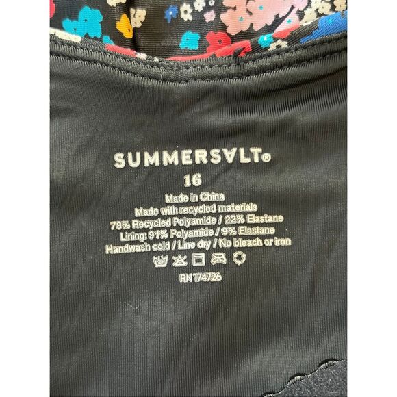 Summersalt Marina Ditsy Floral One Piece Swimsuit Black Multi Size 16 - Picture 8 of 12